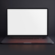 © Maker Mockup - Blank Laptop template computer isolated on a greyish background