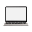 © Maker Mockup - White Blank template laptop isolated on a white background