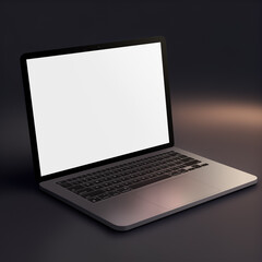 Blank Laptop template computer isolated on a greyish background