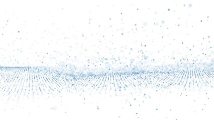 Wall Mural - Abstract dotted waves loop motion on white background. Flickering effect.