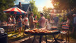 4th of July barbecue scene group of friends or family enjoying the food and company ai generated art