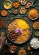 A flatlay of South Indian special Diwali sweets and snacks