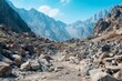 Rugged mountain terrain texture background, rocky and uneven mountain landscape, adventurous and breathtaking surface, majestic and awe-inspiring