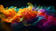 abstract multi-colored wave-like shape on a plain background for design