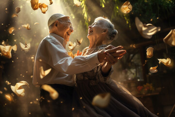 Portrait of a Dancing Senior Couple 