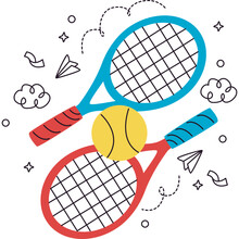 Sports Sticker Pack- Tennis Racket