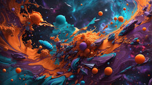 3d Illustration Of Abstract Galaxy Background With Planets, Stars And Nebula