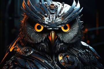 Wall Mural - cyber punk owl