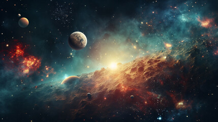 Wall Mural - breathtaking representation of the milky way from the outer reaches of our solar system filled with 