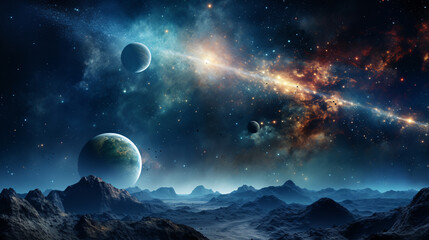 Wall Mural - breathtaking representation of the milky way from the outer reaches of our solar system filled with 