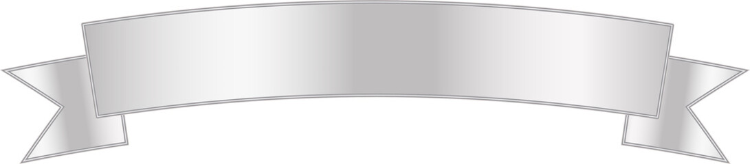 Wall Mural - digital png illustration of silver ribbon with copy space on transparent background