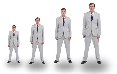 Wall Mural - Digital png photo of caucasian businessmen with different sizes on transparent background