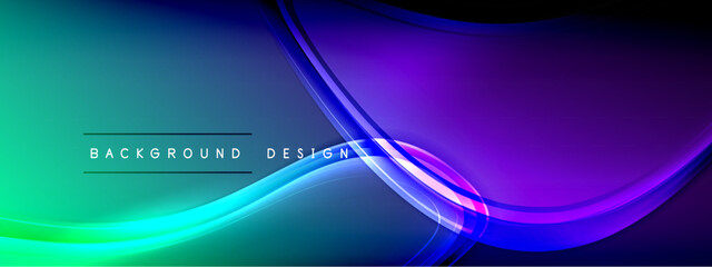 vector abstract background - liquid transparent bubble shapes on fluid gradient with shadows and lig