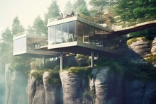 Nordic Stone Cliff Home Made Of Glass And Concrete Brutal Architecture 
