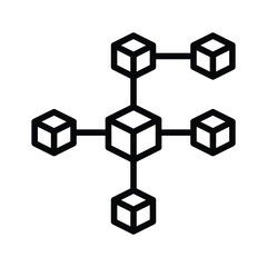 Sticker - Blockchain network connection vector icon