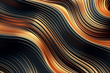 A smooth 3d wavey ripple effect background texture in gold