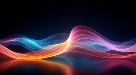 Wall Mural - Vibrant Waves Background with Colorful Festive Elements and Copy Space, Generative AI