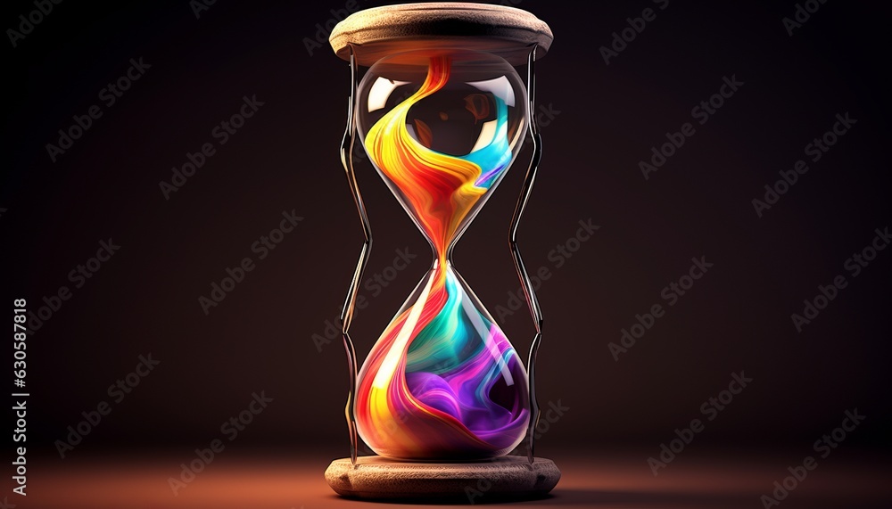 Rainbow Colored Hourglass with Magical Liquid, Rendered by Unity3D ...