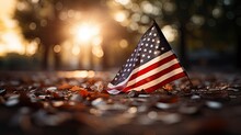 USA Stars And Stripes Flag Autumn