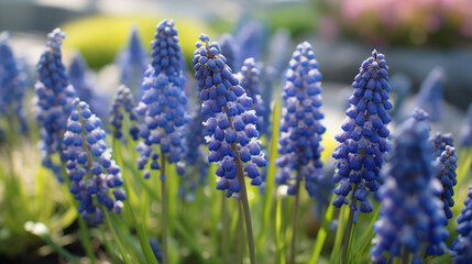 Wall Mural - muscari in the garden, generative AI