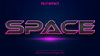 Space Galaxy glowing neon graphic style editable text effect	
