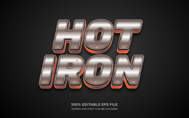 Wall Mural - Hot Iron 3D editable text style effect