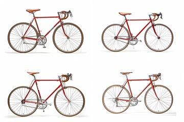 Poster - set of bicycles isolated on white background.