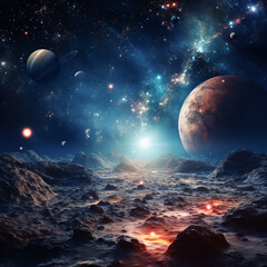Wall Mural - breathtaking representation of the milky way from the outer reaches of our solar system filled with 