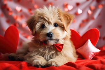 Cute dog valentines day background