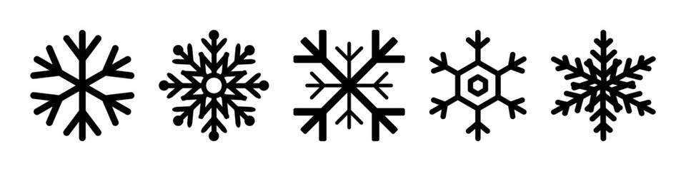 Wall Mural - snow. snowflake. snowflakes black vector icons. snow shape. snowflake icon. snow flake different sha