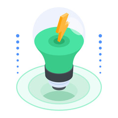 Poster - Trendy isometric icon of energy saver 