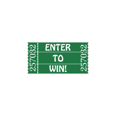 Wall Mural - Enter to win ticket icon isolated on transparent background