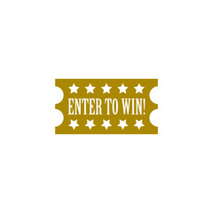 Wall Mural - Enter to win ticket icon isolated on transparent background