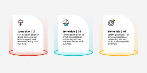 Infographic template. 3 banners with icons and text