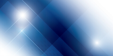 Abstract blue and white neon light on dark blue background with rectangle shape. Vector illustration.