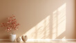 © Vibes - Plant Flowers in Vase Wallpaper Background Template Mental Health Healing Heart Wooden Furniture Home Interior Design Minimalistic Zen Japanese Style Living Room Lovely Warm Beige Raking Light 16:9