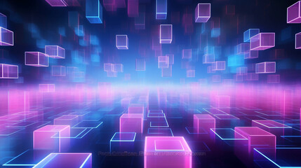 Poster - abstract background with cubes