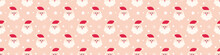 Cute Santa Claus Face With Snowflakes, Vector Seamless Christmas Pattern