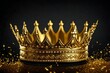 golden crown isolated on black Generated By AI