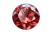 Red Gemstone Isolate On Transparent Background. Generative Ai