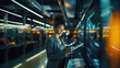 © Concept Island - Black female, Chief Technology Officer, using a tablet standing in Big Data Center