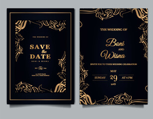 Wall Mural - luxury vintage wedding invitation set