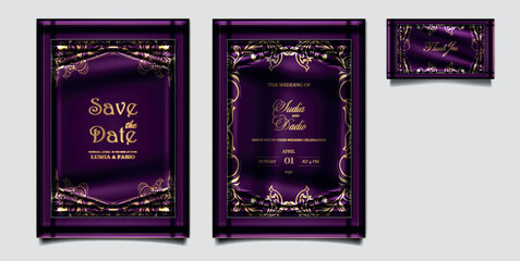 Wall Mural - luxury Elegant wedding invitation design set