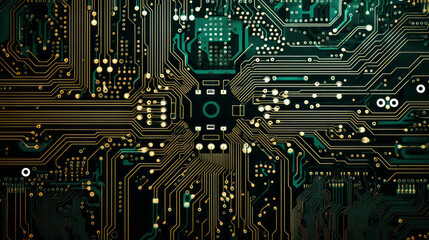 Fototapete - A close up of a computer circuit board