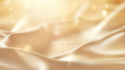 Wall Mural - Abstract soft golden christmas background with silk wave