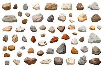 Wall Mural - stones set vector flat minimalistic isolated illustration