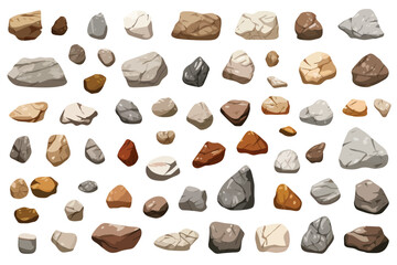 Canvas Print - stones set vector flat minimalistic isolated illustration