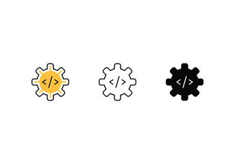 Development icons set vector stock illustration.