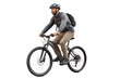 © Lucas - man riding a bike isolated on white