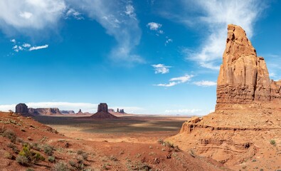 Poster - Aerial view of desert landscape with rock formations